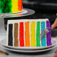 image of rainbow pride cake slice