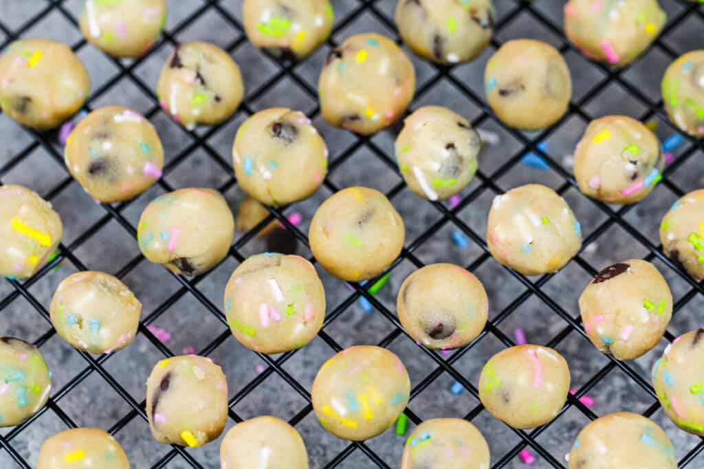 image of vegan edible cookie dough balls
