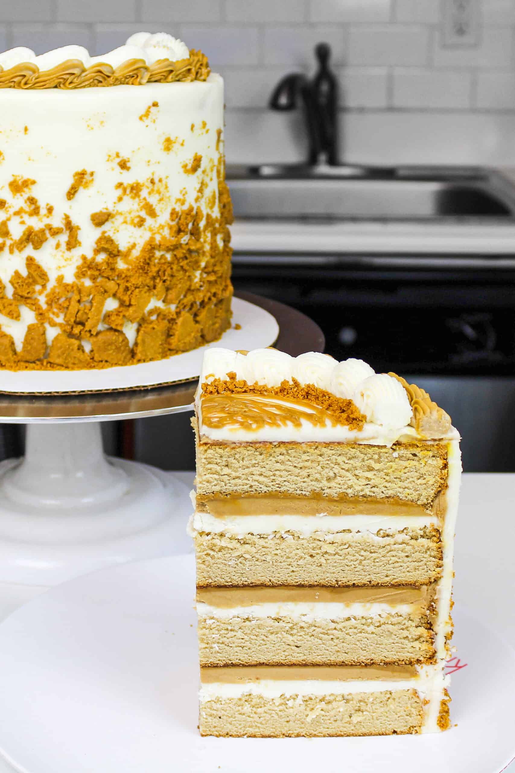 Cookie Butter Cake - Brown Sugar Cake Layers w/ Cookie Butter Frosting