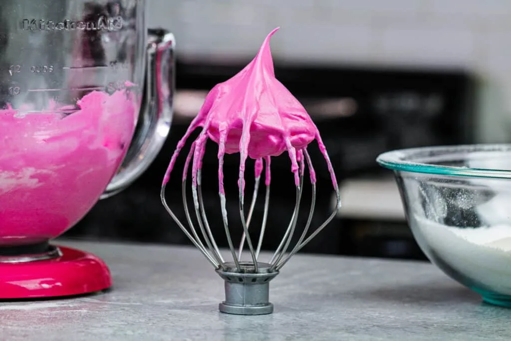 image of french meringue on a whisk
