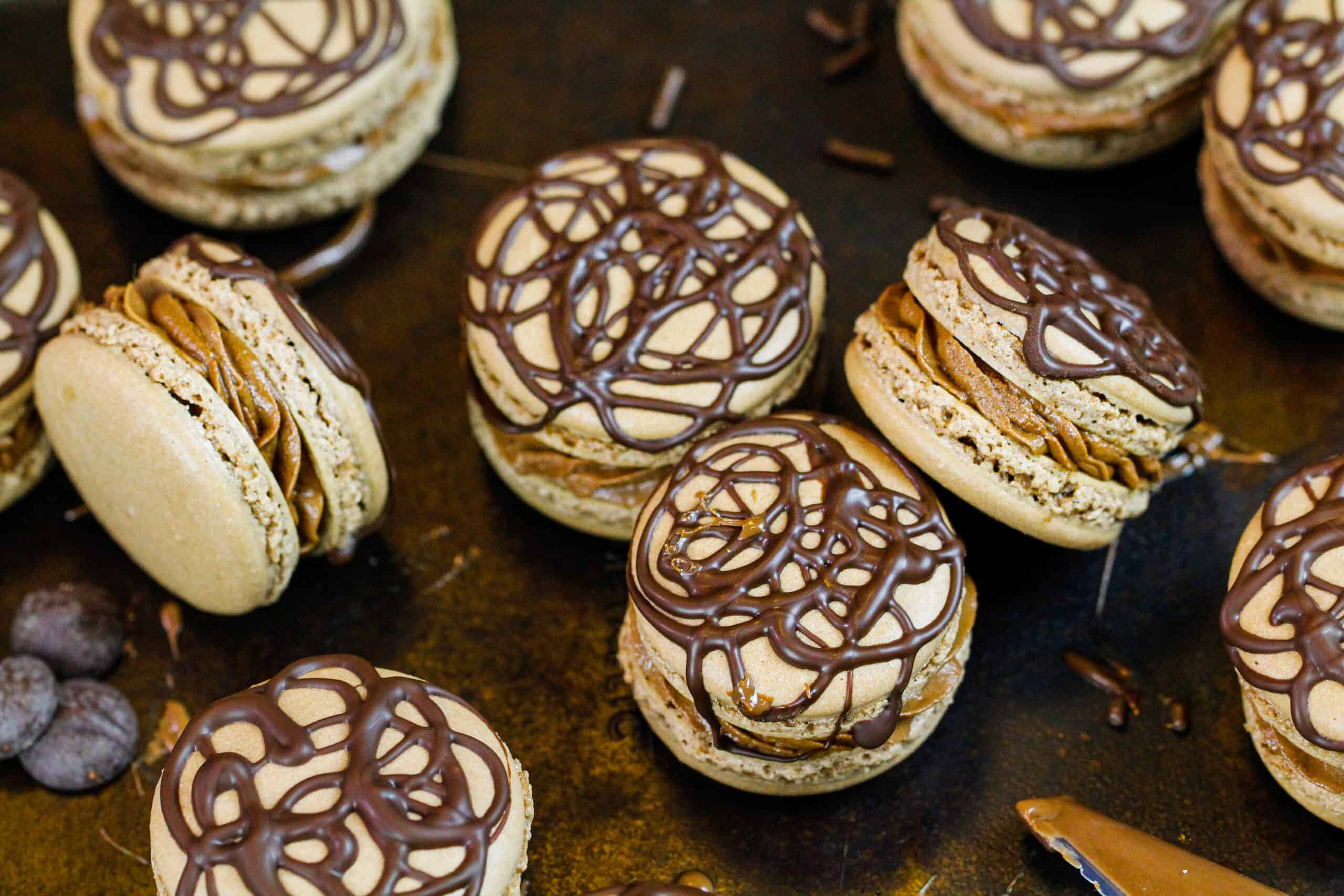 Nutella Macarons with Fluffy Nutella Buttercream - Chelsweets