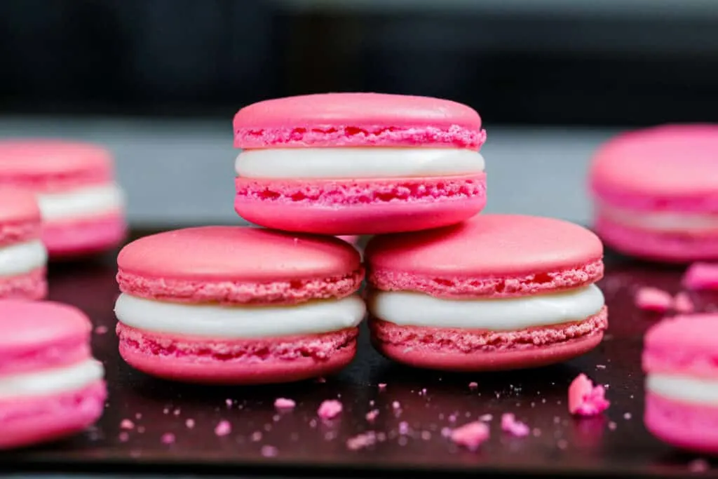 image of french macarons along with step by step tutorial