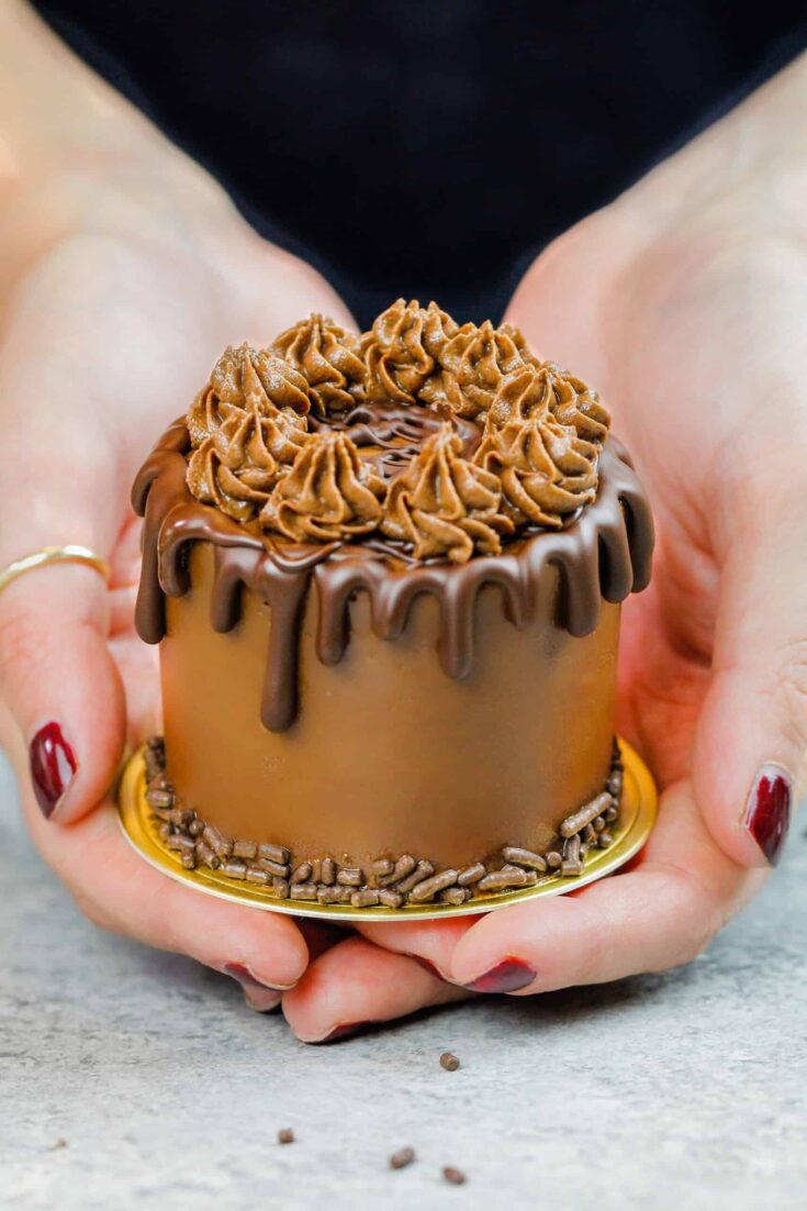 image of a mini chocolate cake