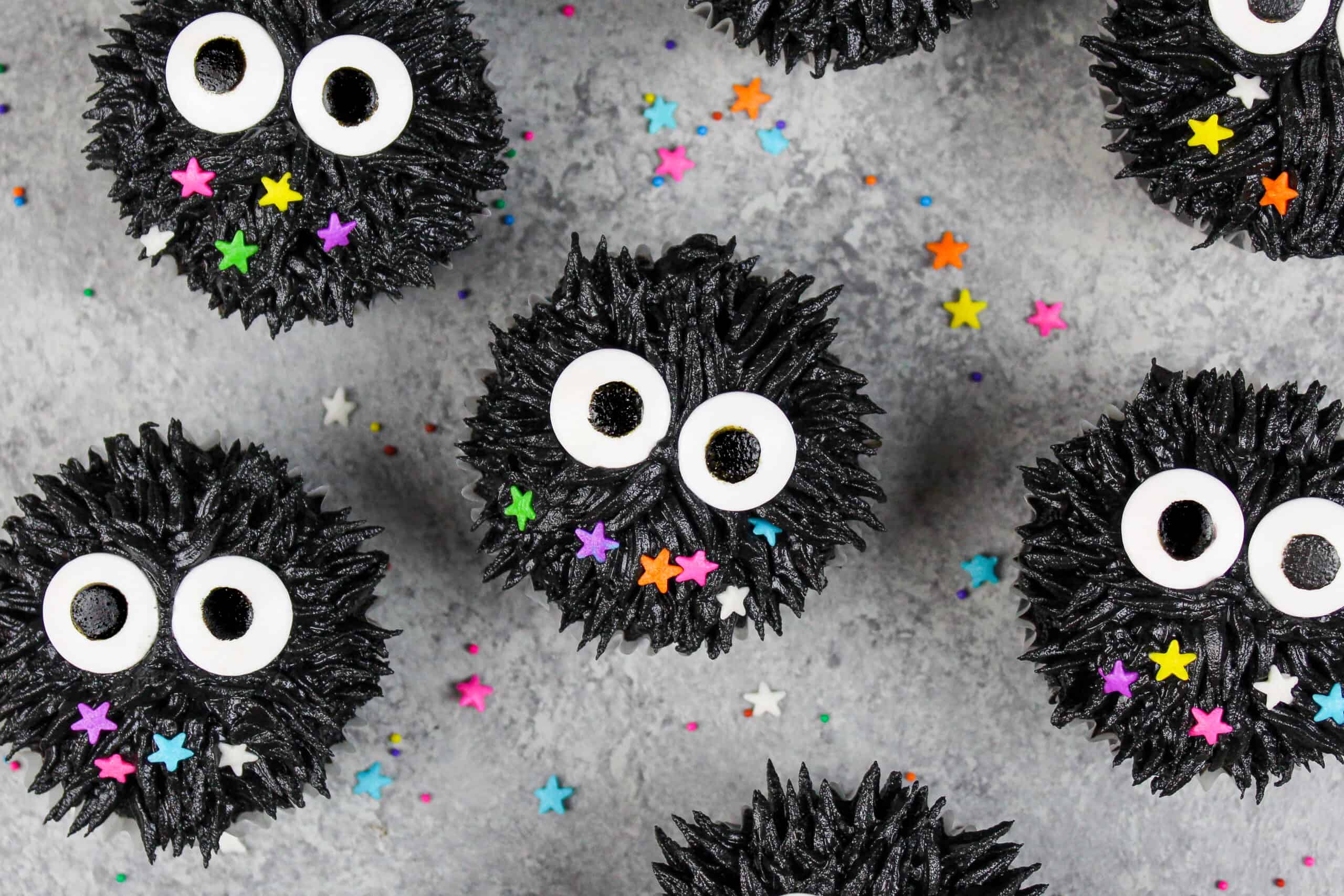 image of soot sprite cupcakes from spirited away and totoro