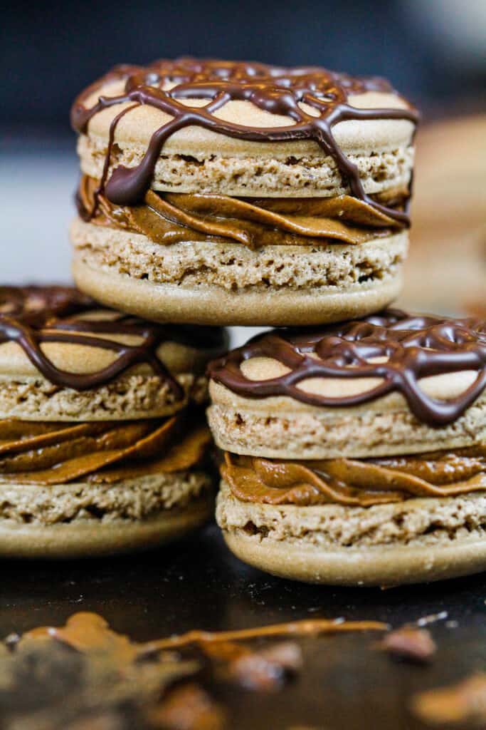 Nutella Macarons with Fluffy Nutella Buttercream - Chelsweets