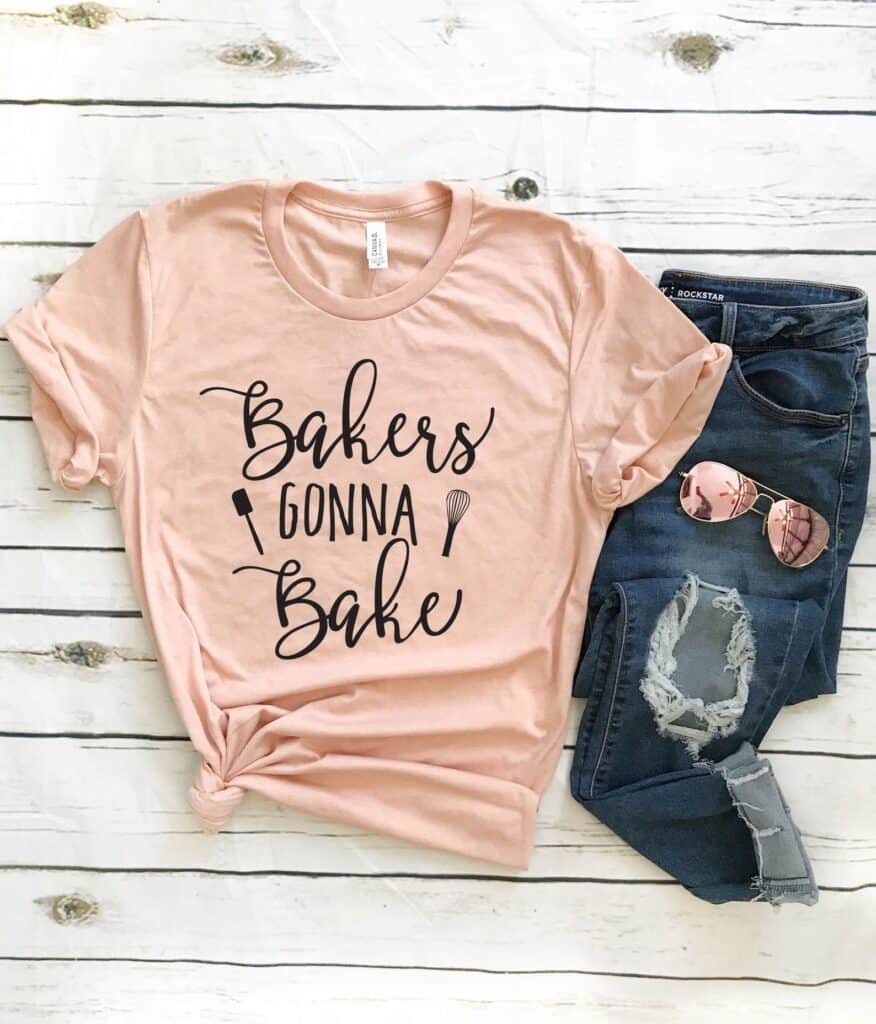 image of a bakers gonna bake t-shirt included in a list of funny gifts for bakers