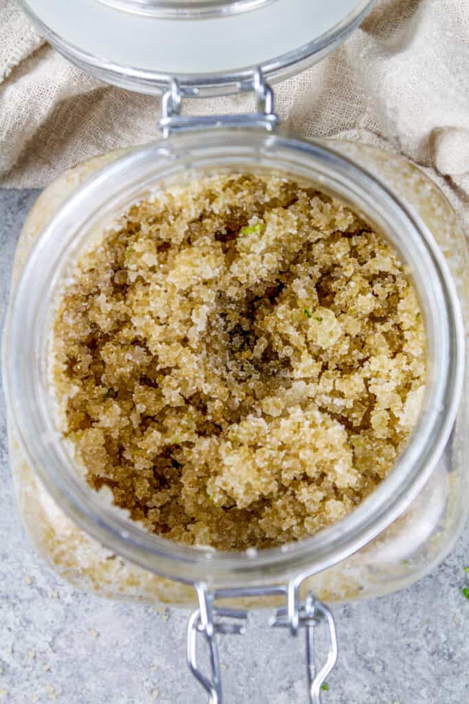 image of a coconut sugar body scrub made to be used as a natural exfoliator
