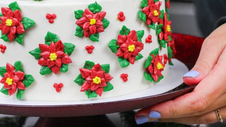 Poinsettia Cake: Festive Holiday Cake Design - Chelsweets