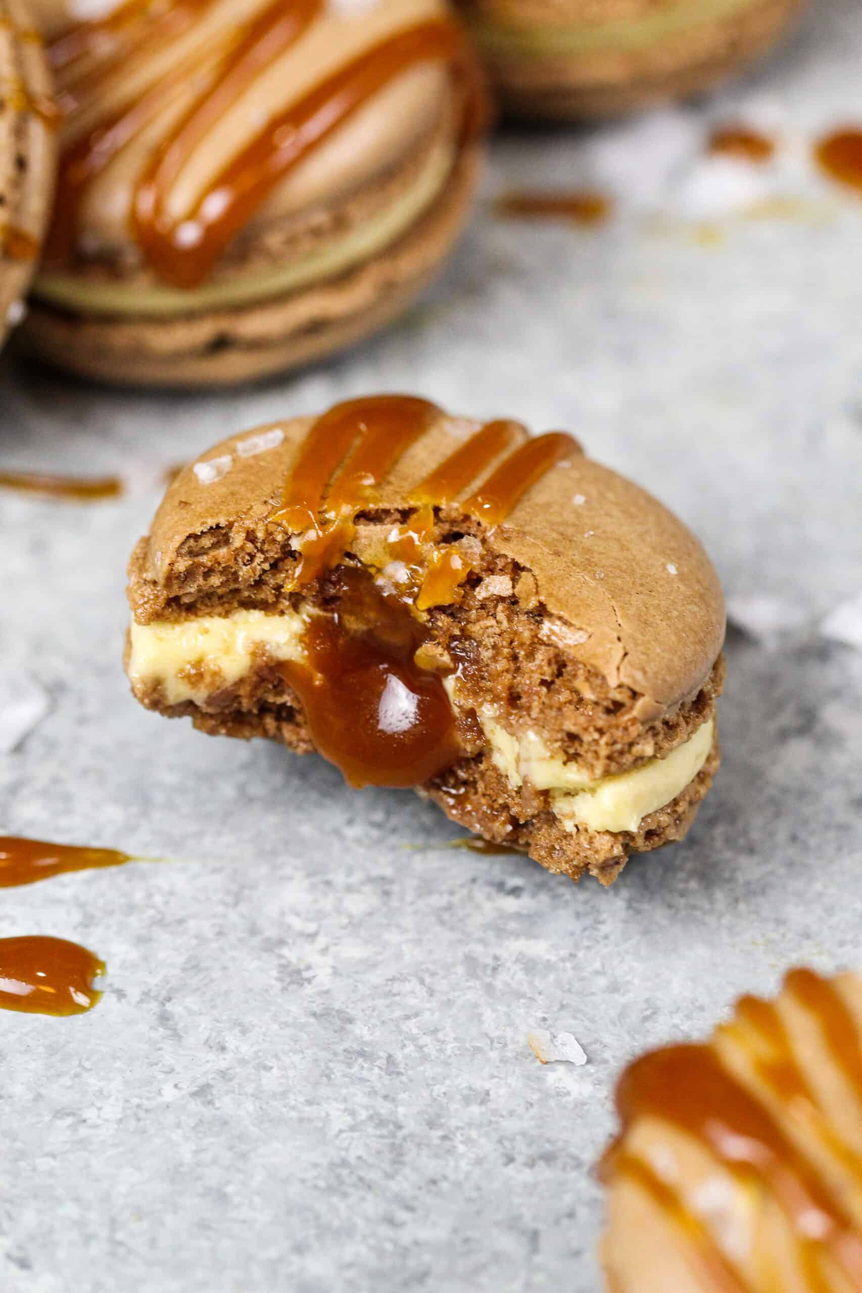 Salted Caramel Macarons Detailed Recipe And Step By Step Tutorial