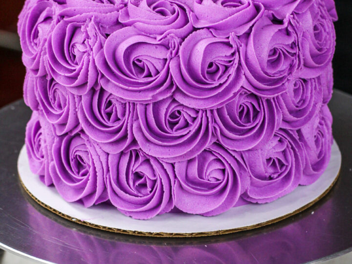 Triple Layer Colored Cake Recipe - RecipeTips.com