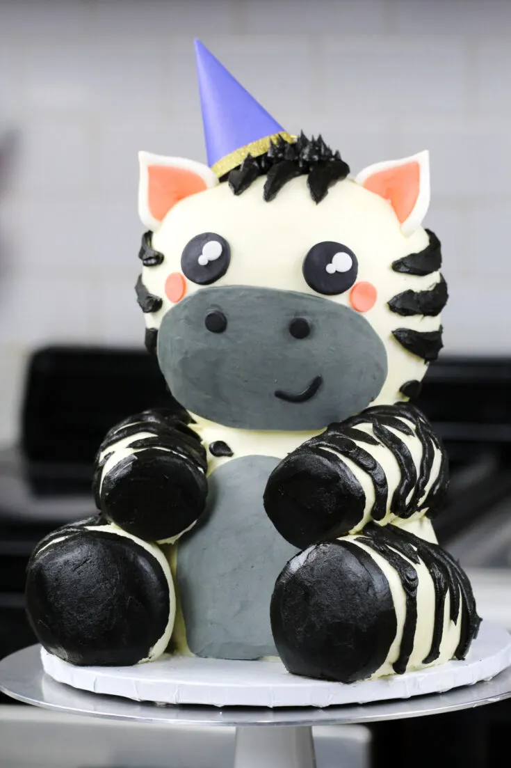 image of cute zebra cake made for a birthday party