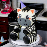 image of cute zebra cake made for a birthday party