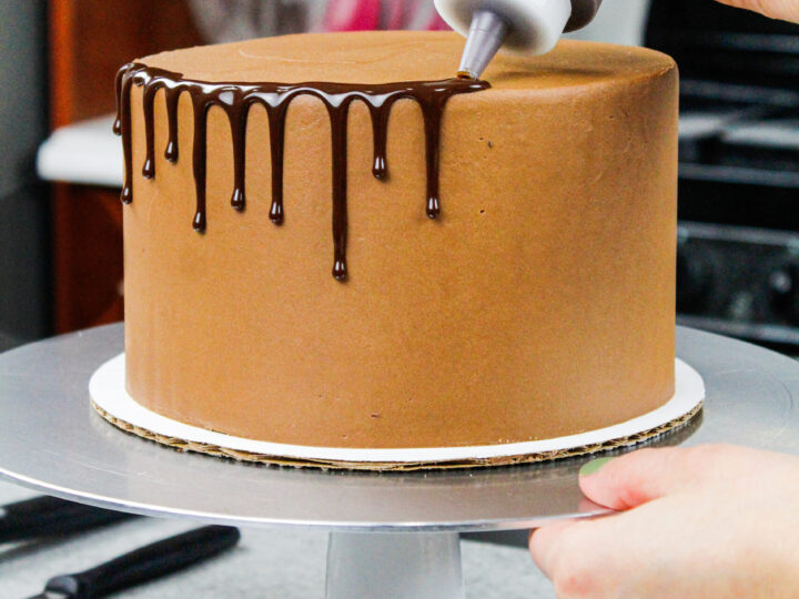 Flourless Chocolate Cake with Ganache Topping - That Skinny Chick