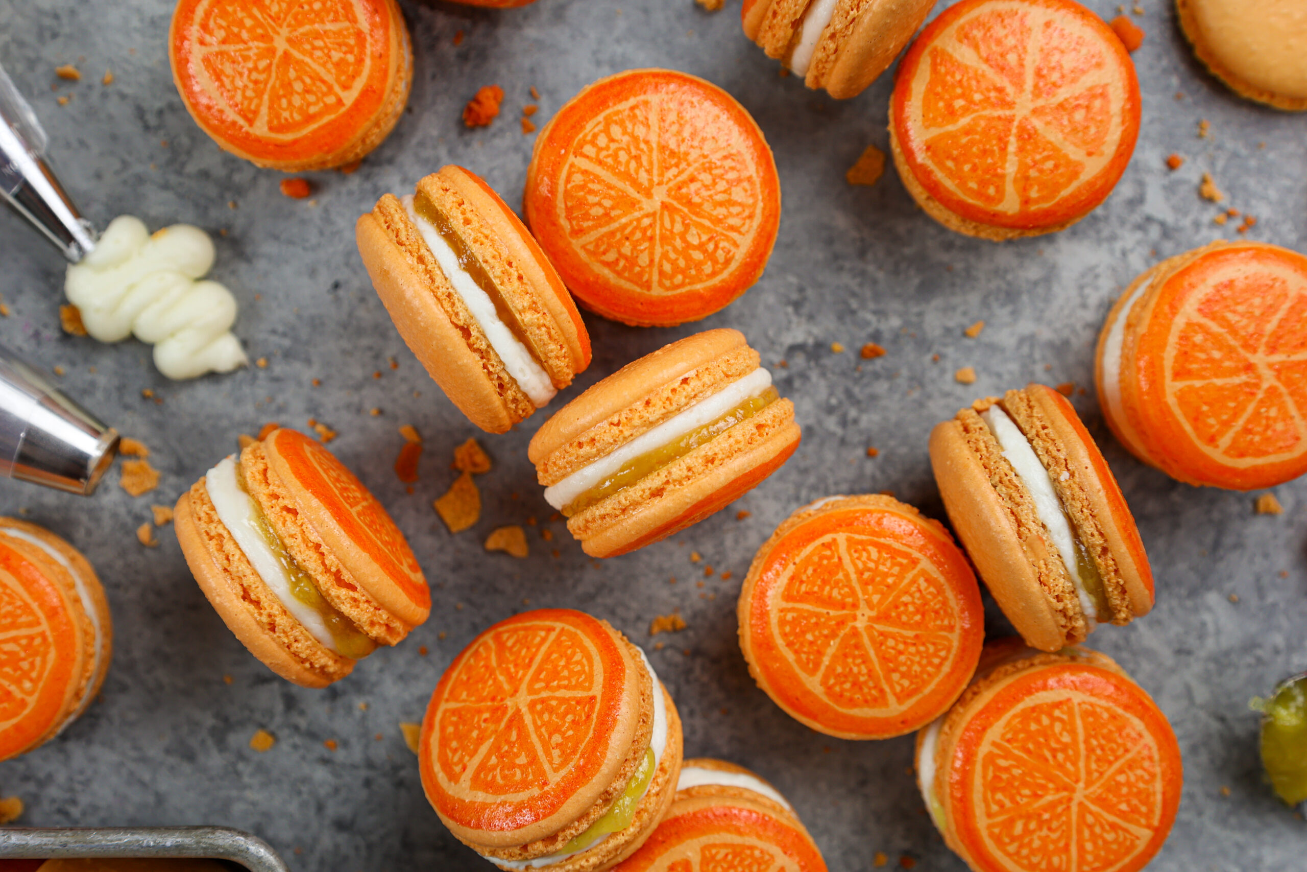 Orange Macarons: Easy Step by Step Recipe - Chelsweets