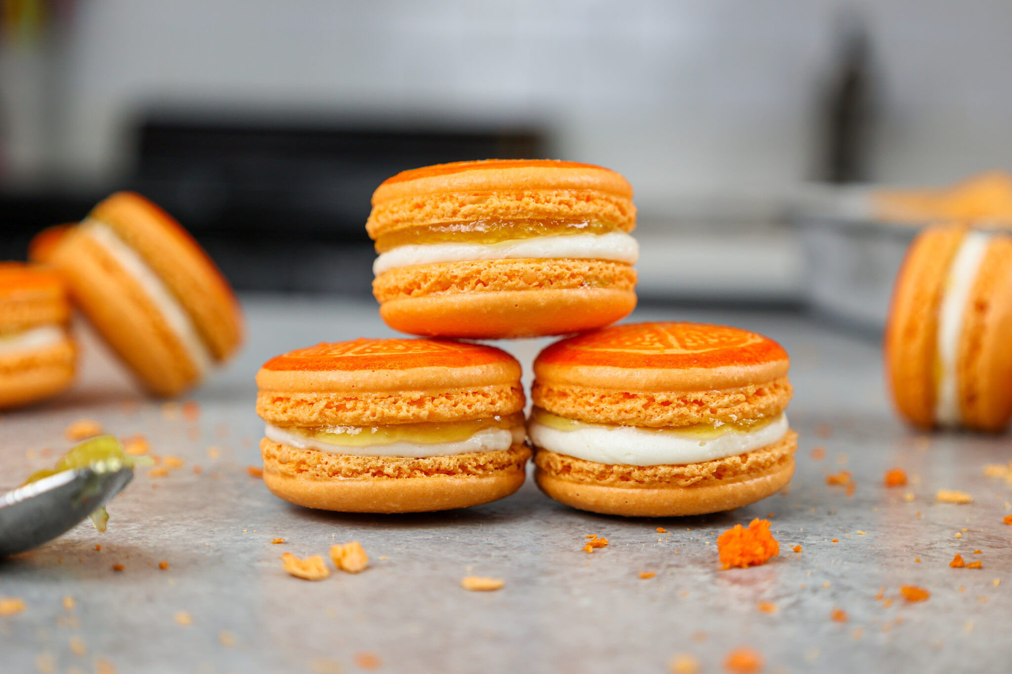 Orange Macarons: Easy Step by Step Recipe - Chelsweets
