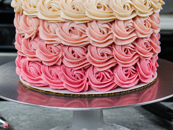 Ombre Rosette Cake | HollywoodBakedGoods