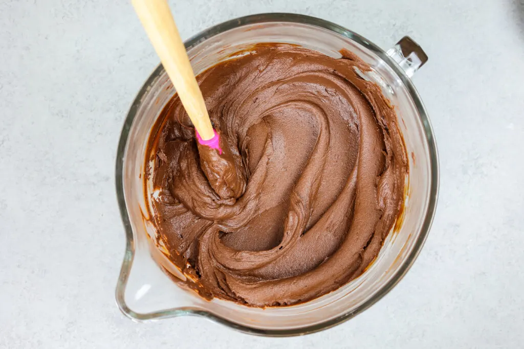 image of silky smooth, decadent dark chocolate buttercream