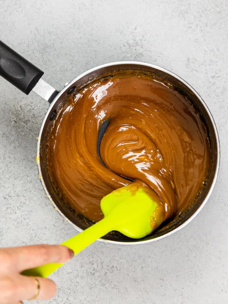 image of homemade caramel being made in a saucepan