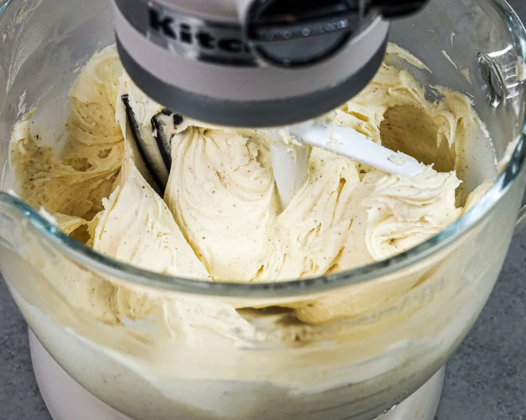 image of brown butter buttercream made in a stand mixer