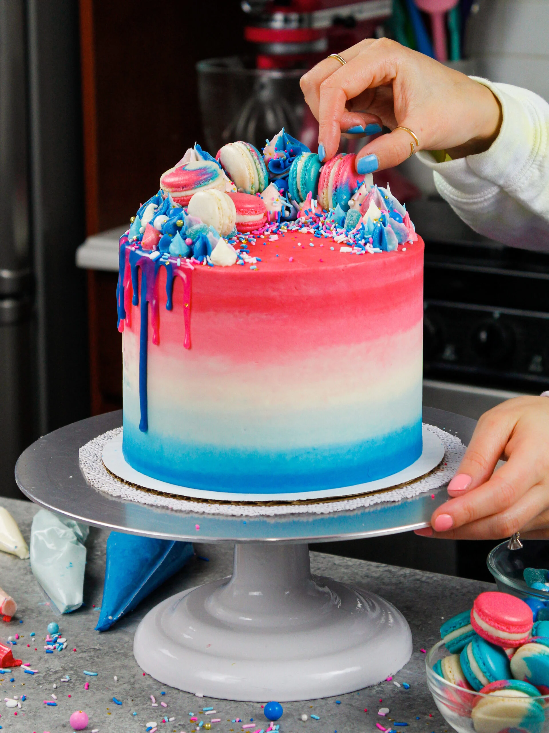 Pink & Blue Sprinkles Cake – Crave by Leena