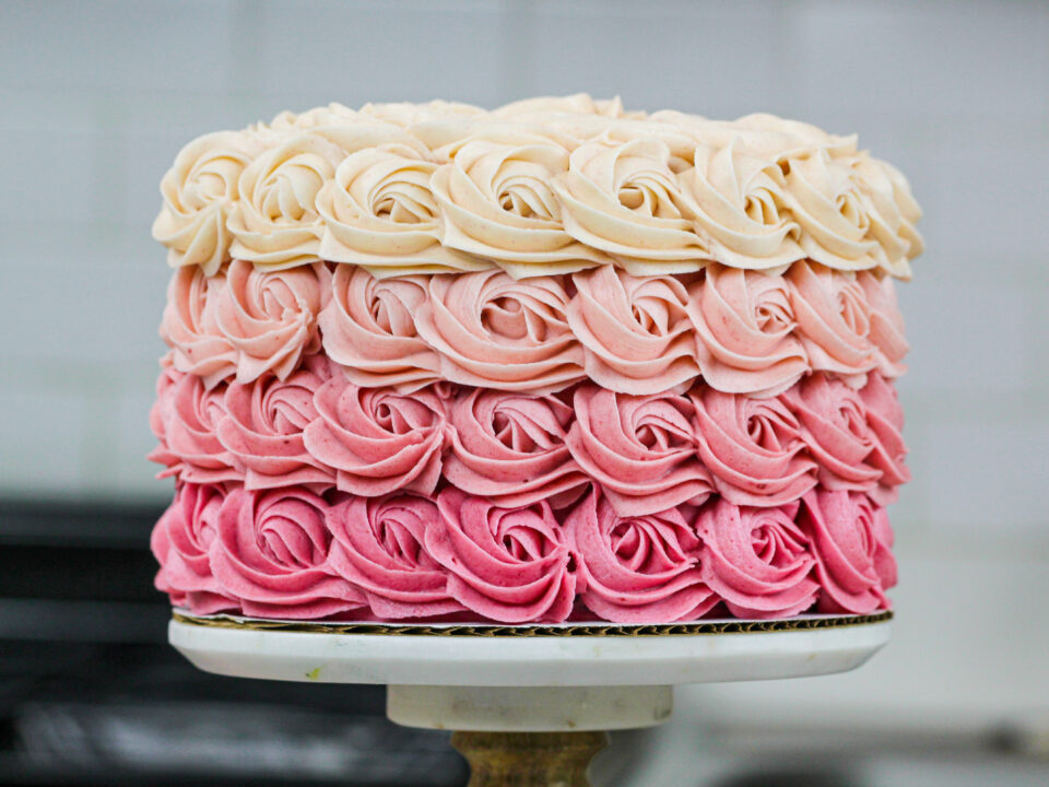 Ombre Rosette Cake Easy Recipe With Step By Step Video Tutorial