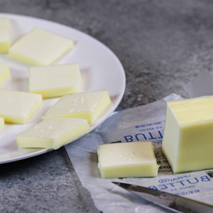 image of unsalted butter at room temperature ready to be made into IMBC