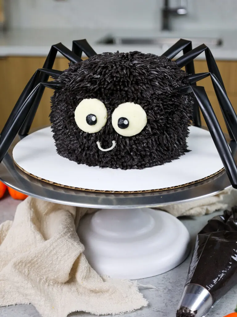 staged spider cake finished vert closer edited 768x1024.jpg - Chelsweet's Black Frosting Recipe