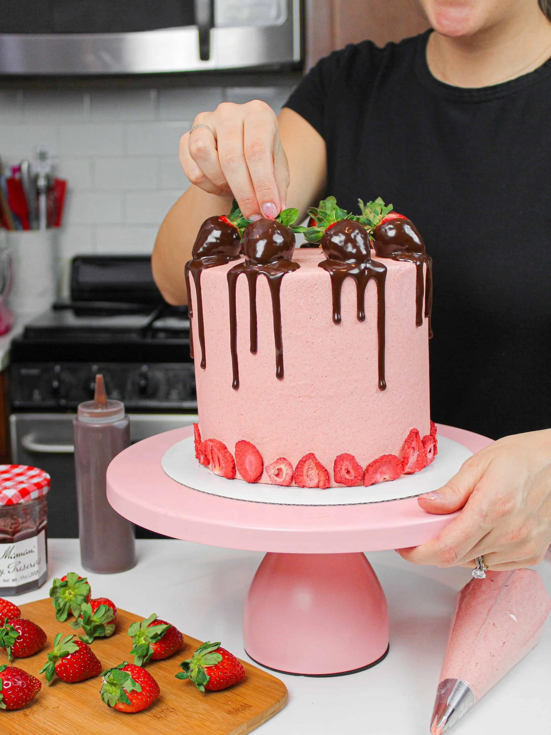 Strawberry Coconut Cake (Vegan) + Baking Tips! - Bianca Zapatka | Recipes