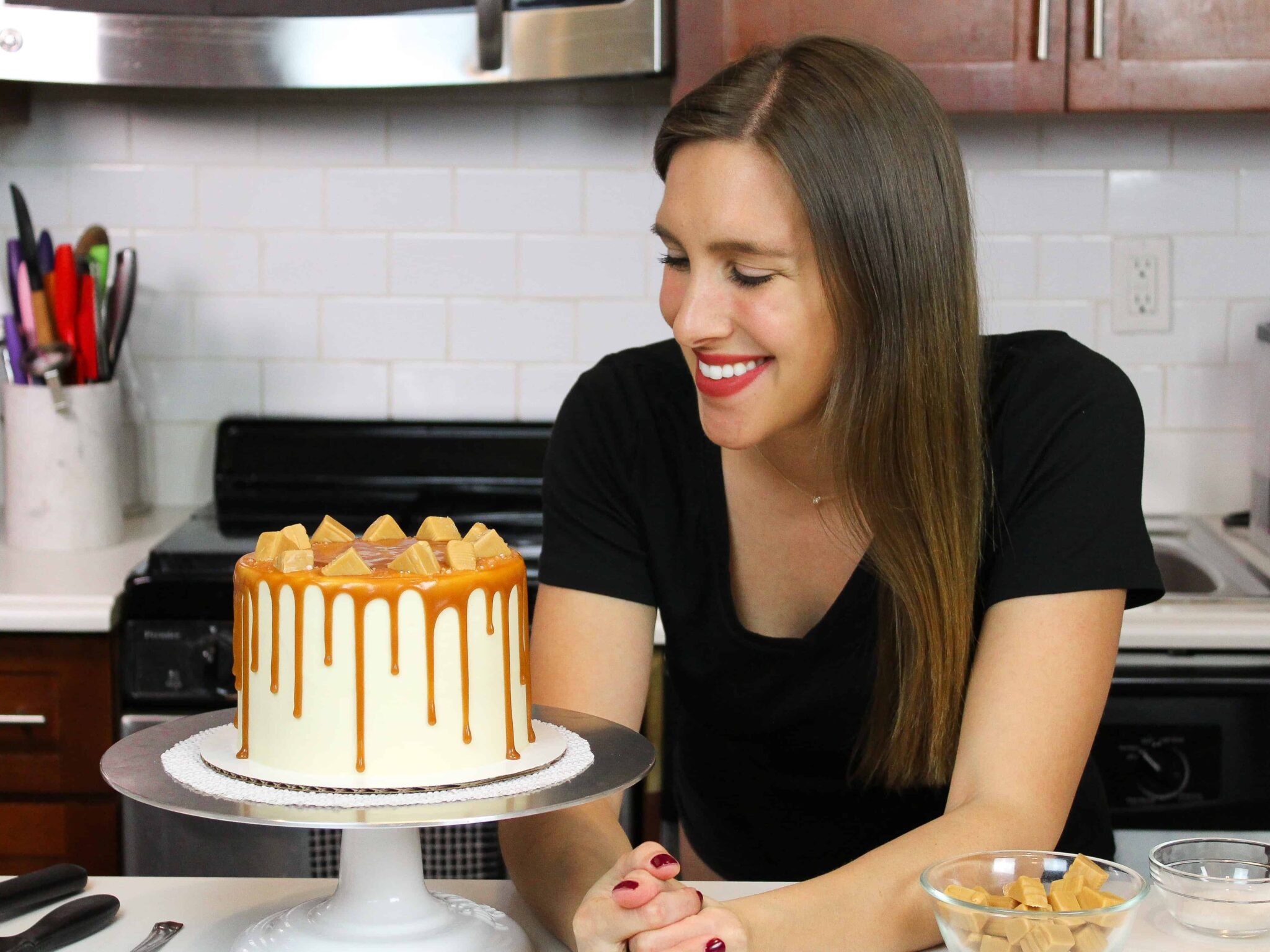 Caramel Drip Cake with Homemade Caramel Buttercream