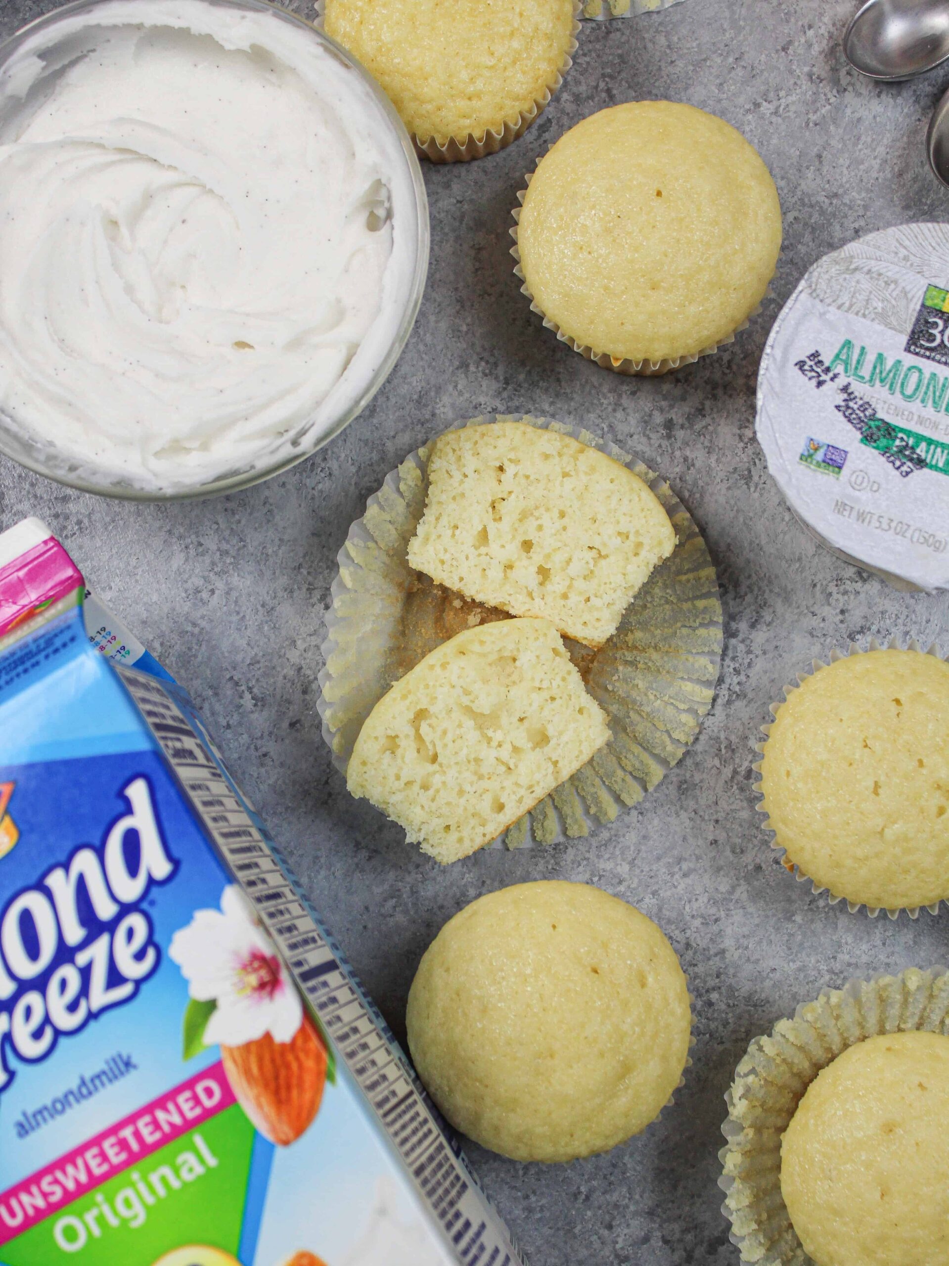 image of dairy free cupcakes made with almond milk
