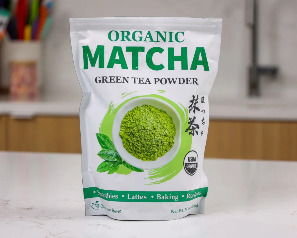 image of matcha powder in a bag