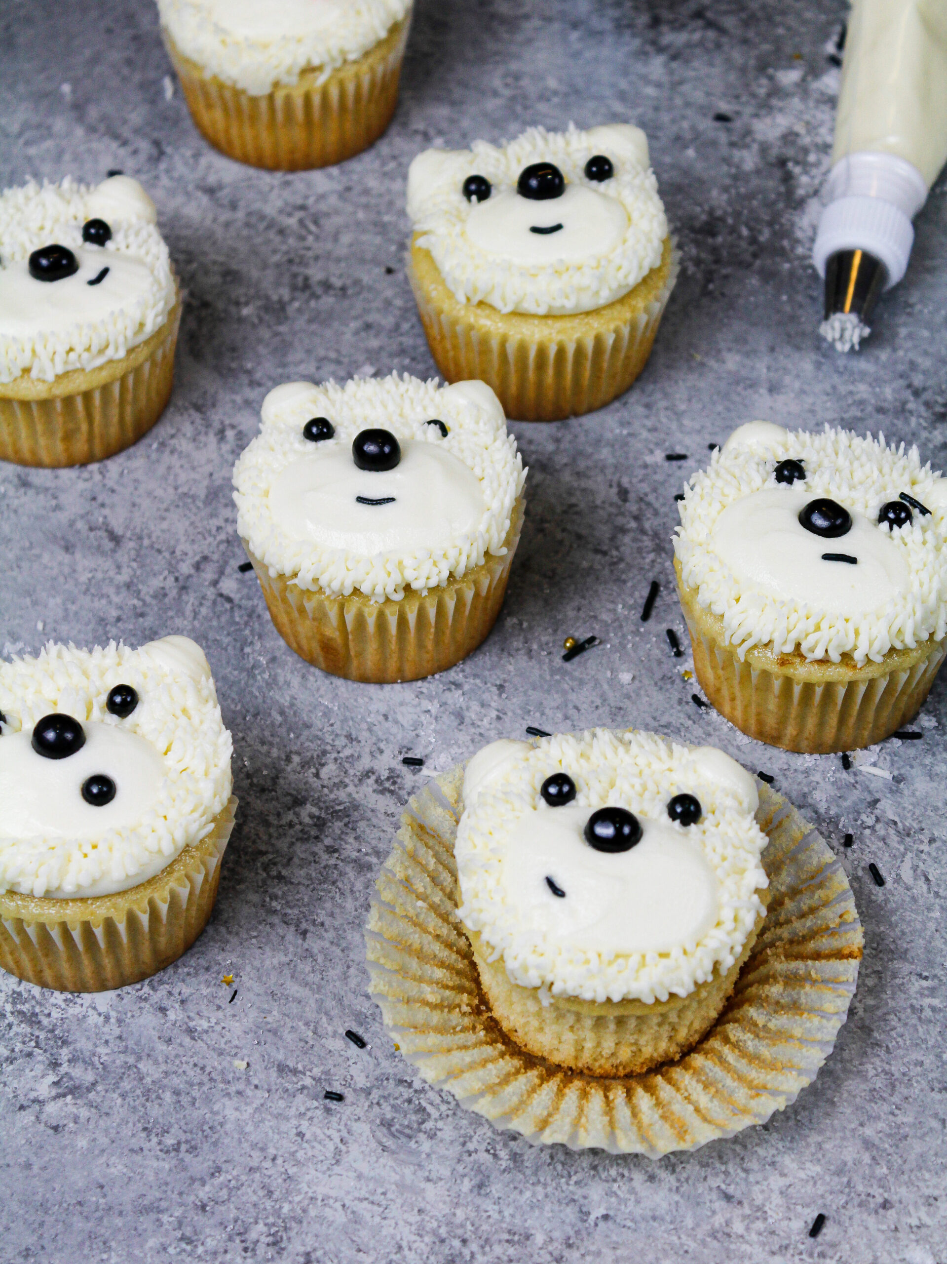 Polar Bear Cupcakes: Easy Recipe with Step by Step Video Tutorial