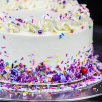image of sugar free cake frosted with a sugar free buttercream frosting