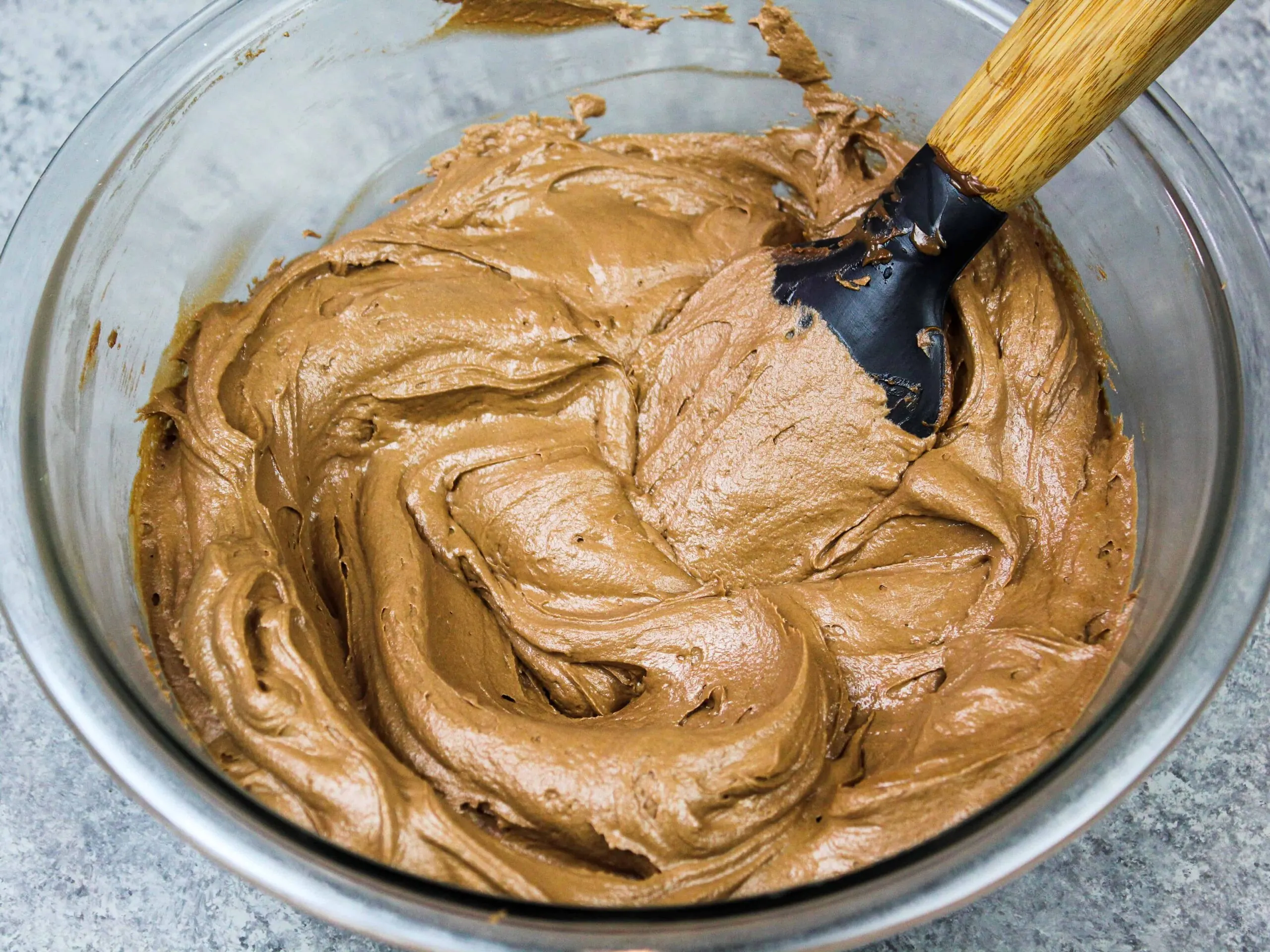 image of nutella buttercream frosting made with an american buttercream frosting base
