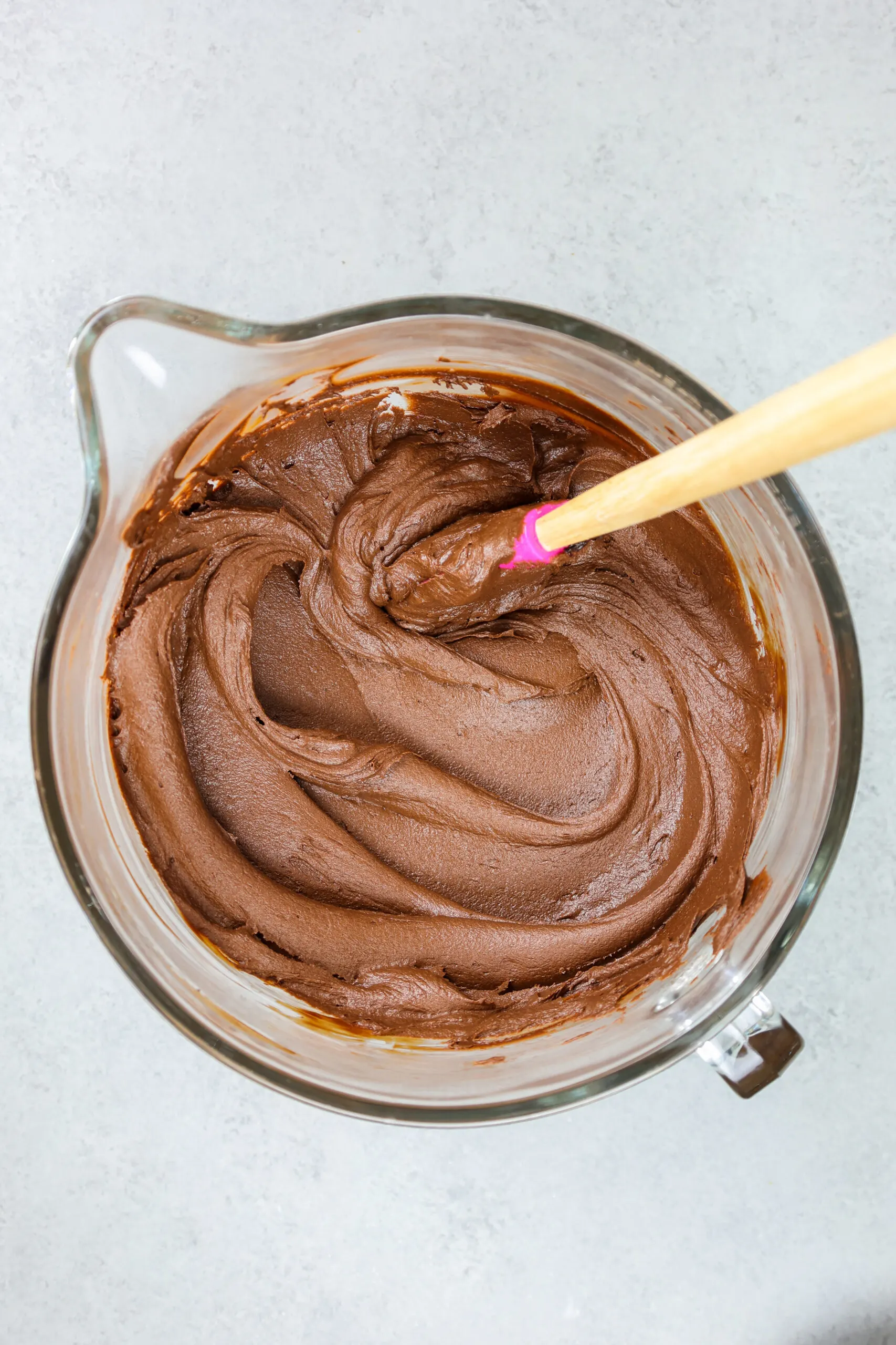 image of silky smooth, decadent dark chocolate buttercream