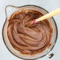 image of silky smooth, decadent dark chocolate buttercream