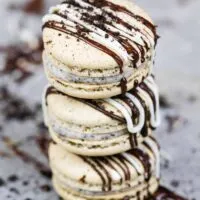 image of oreo macarons stacked on top of each other