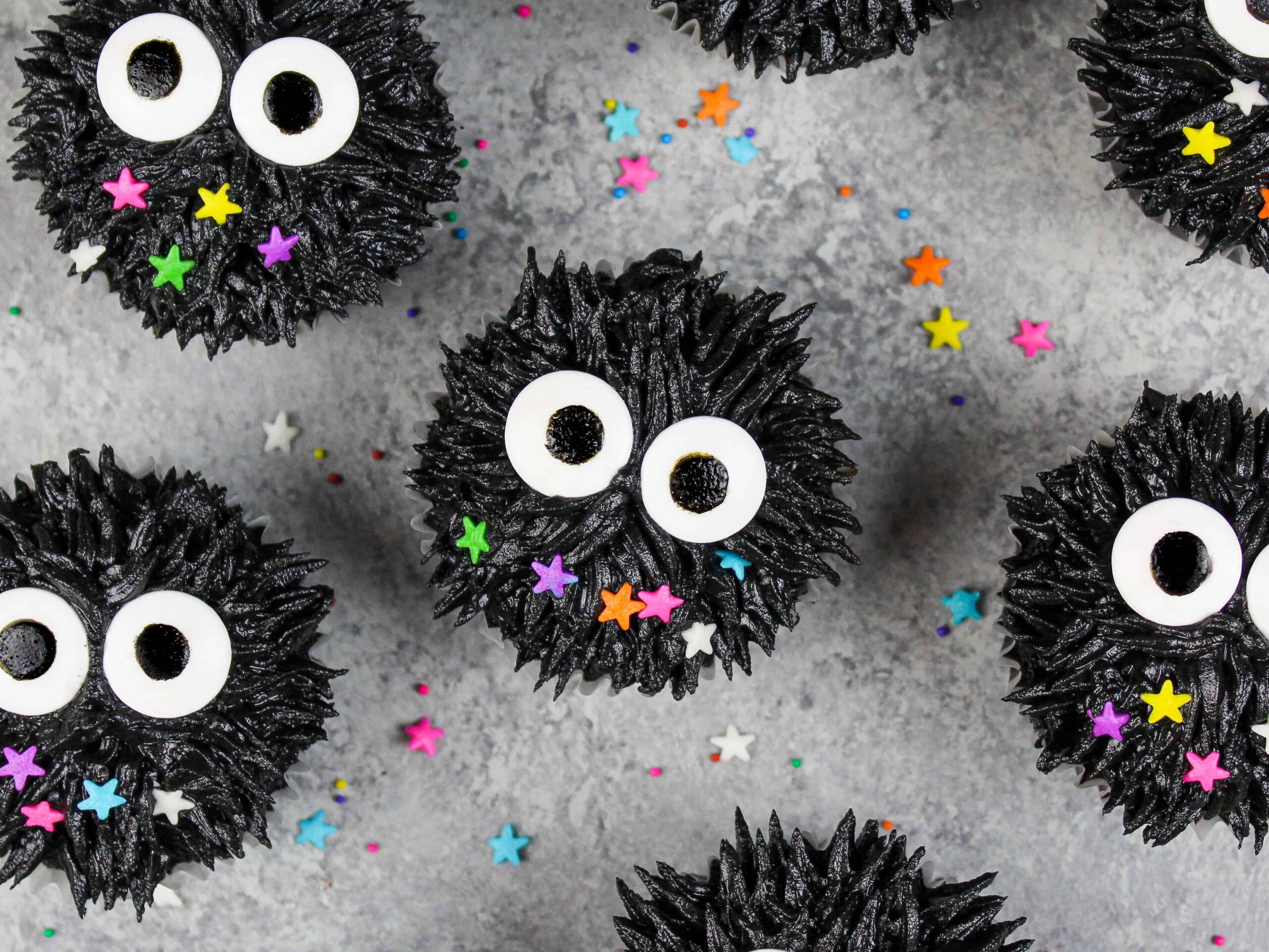 image of soot sprite cupcakes from spirited away and totoro