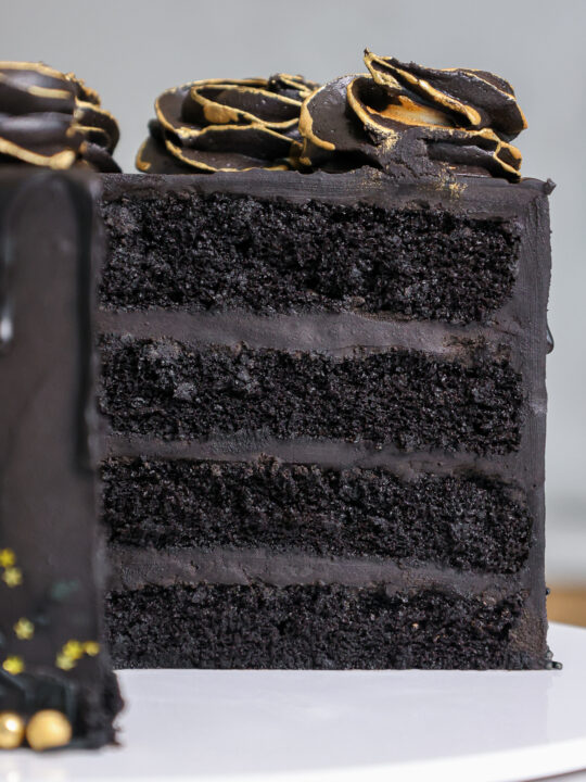 Black Chocolate Cake for Halloween - Gretchen's Vegan Bakery