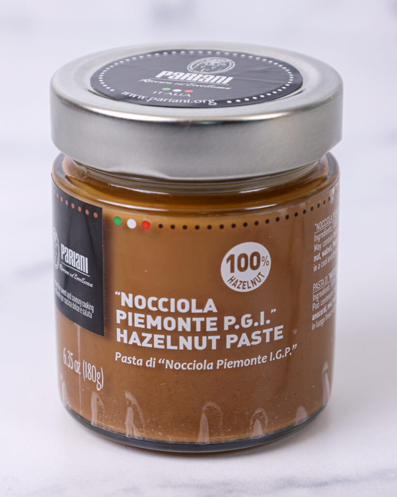 image of hazelnut paste in a jar