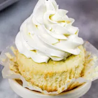 image of a sugar free cupcake that's been frosted with sugar free frosting