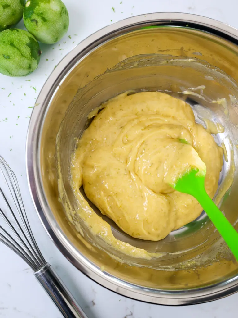 image of cooked lime curd that has thickened to the right consistency