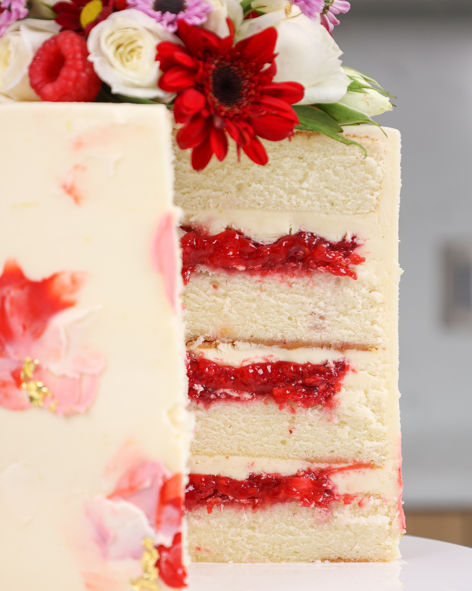 Raspberry White Chocolate Layer Cake - Food Duchess