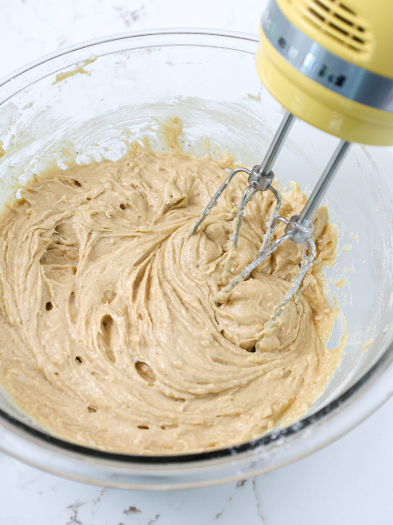 image of spice cupcake batter being made from scratch