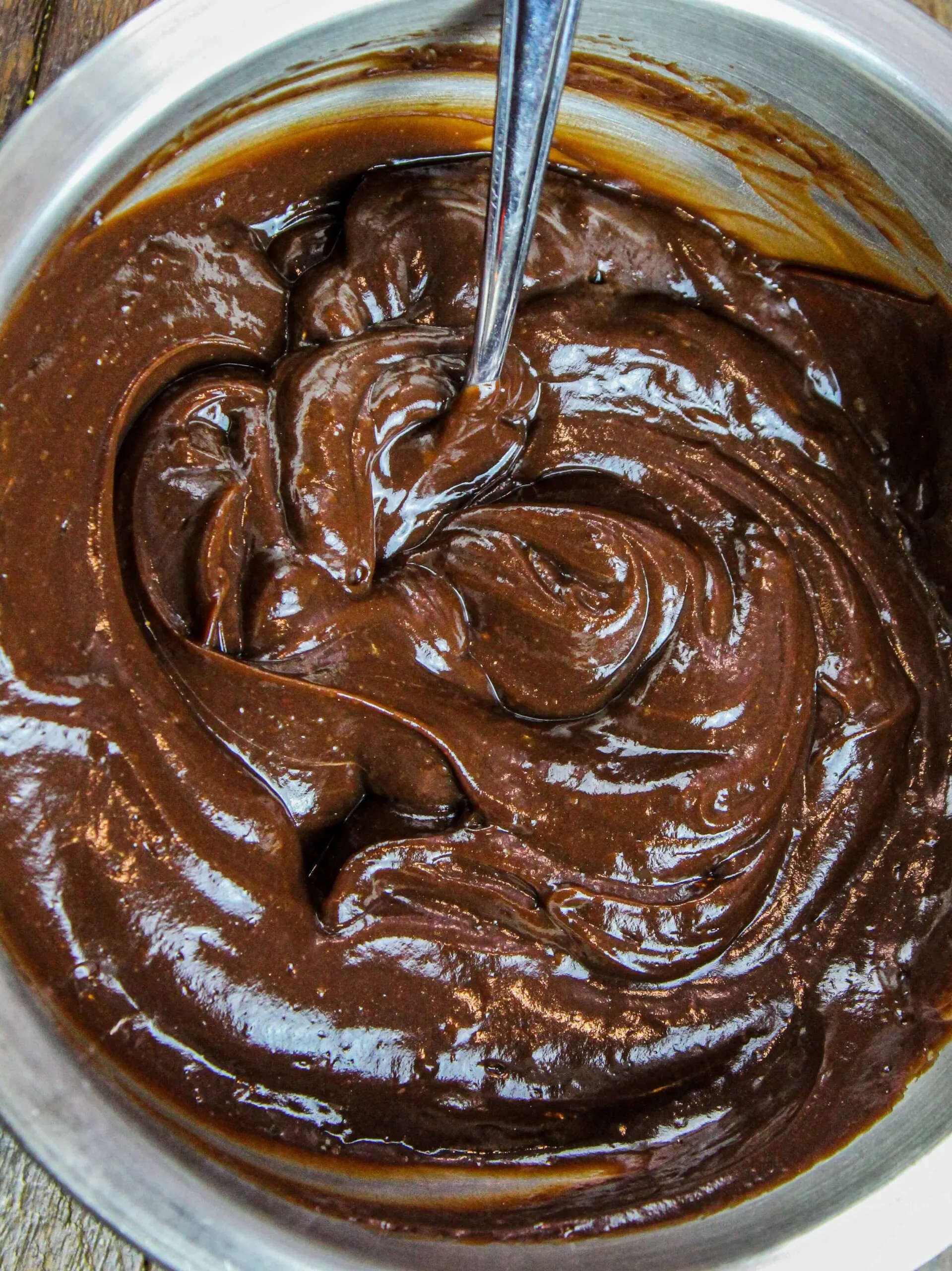 image of chocolate pudding, ready to be added to an oreo trifle