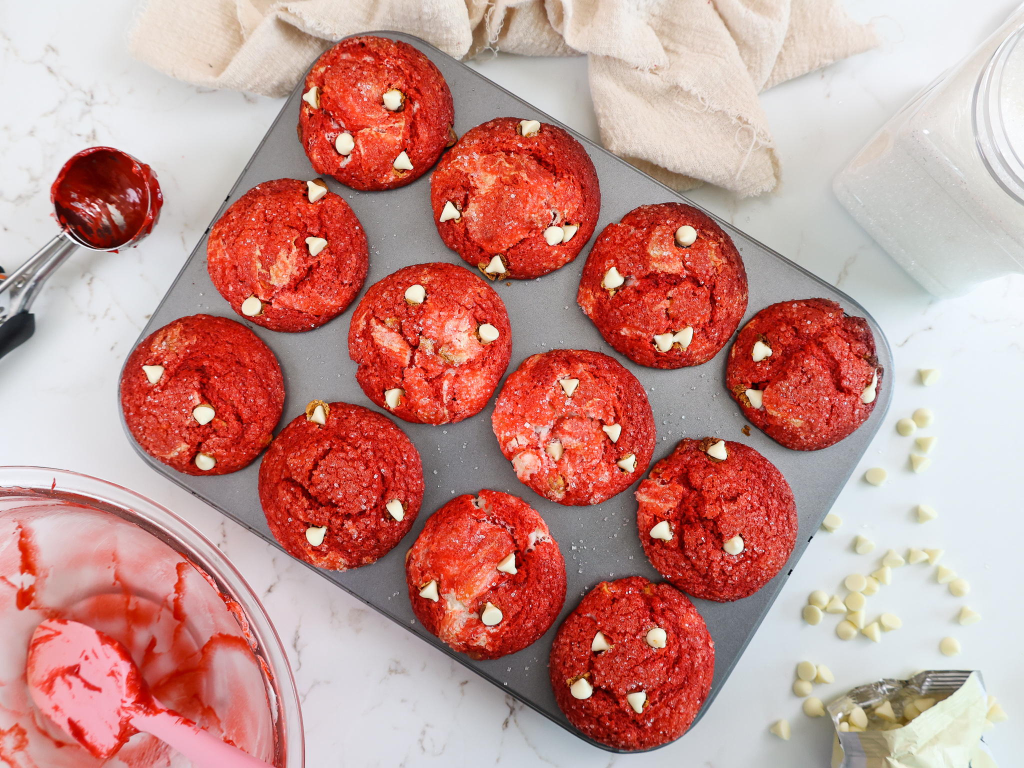 Red Velvet Cream Cheese Muffins - A baJillian Recipes