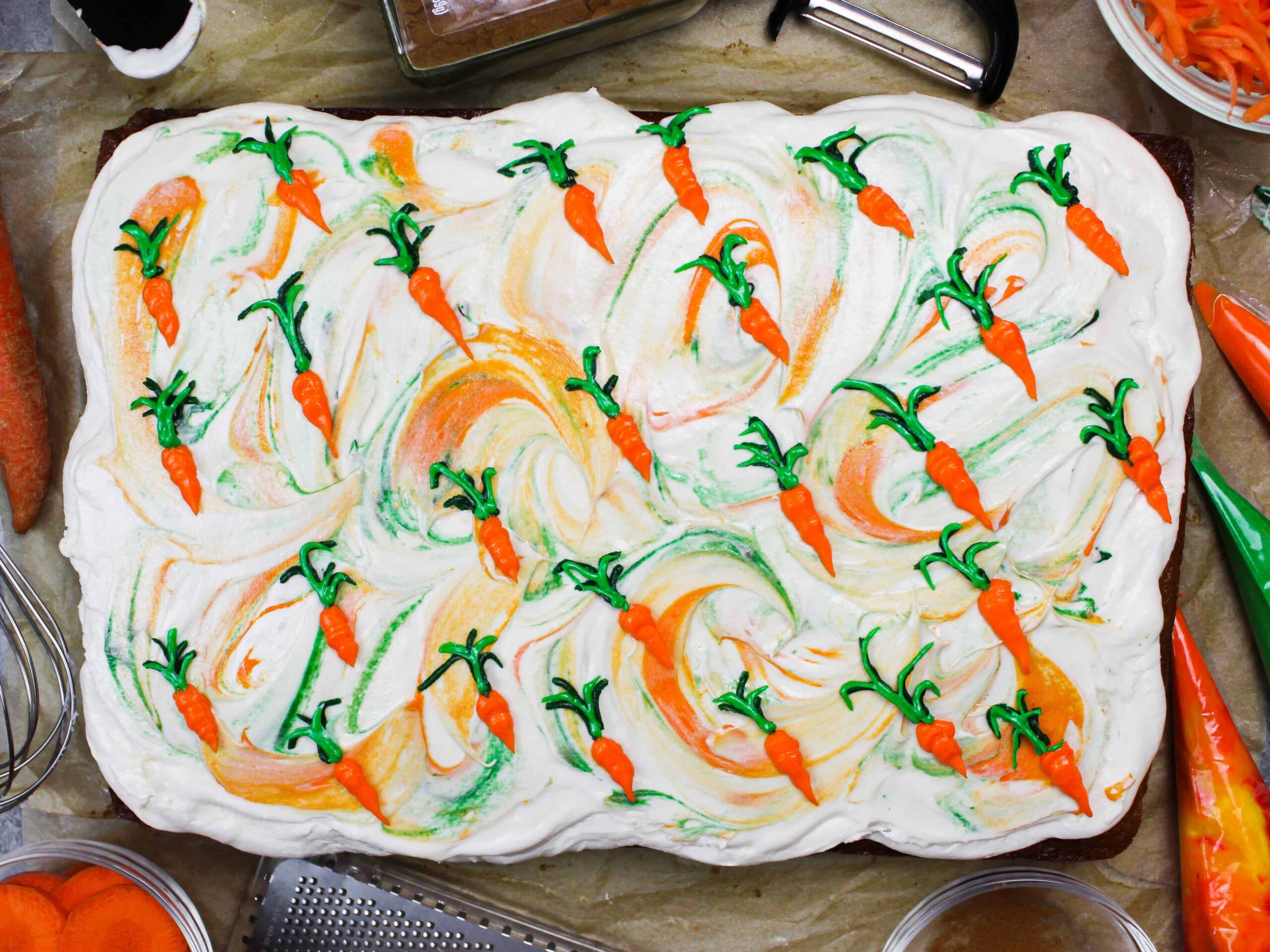 Carrot Sheet Cake Recipe with Cream Cheese Frosting - The Forked Spoon