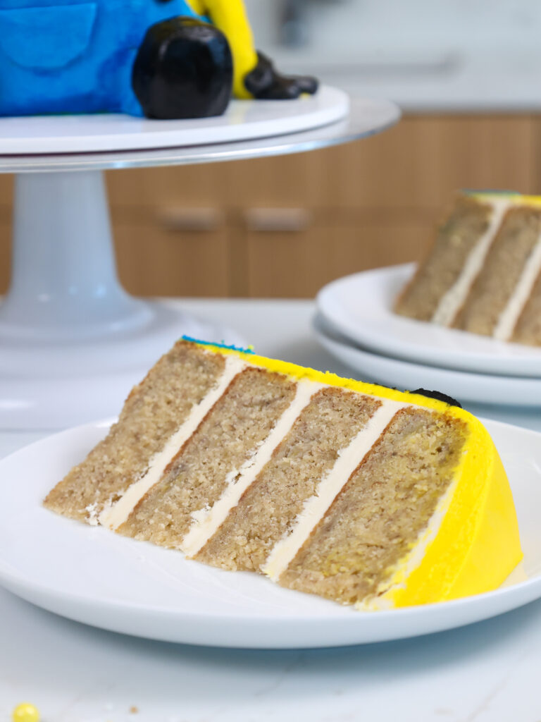 image of a slice of banana cake on a plate