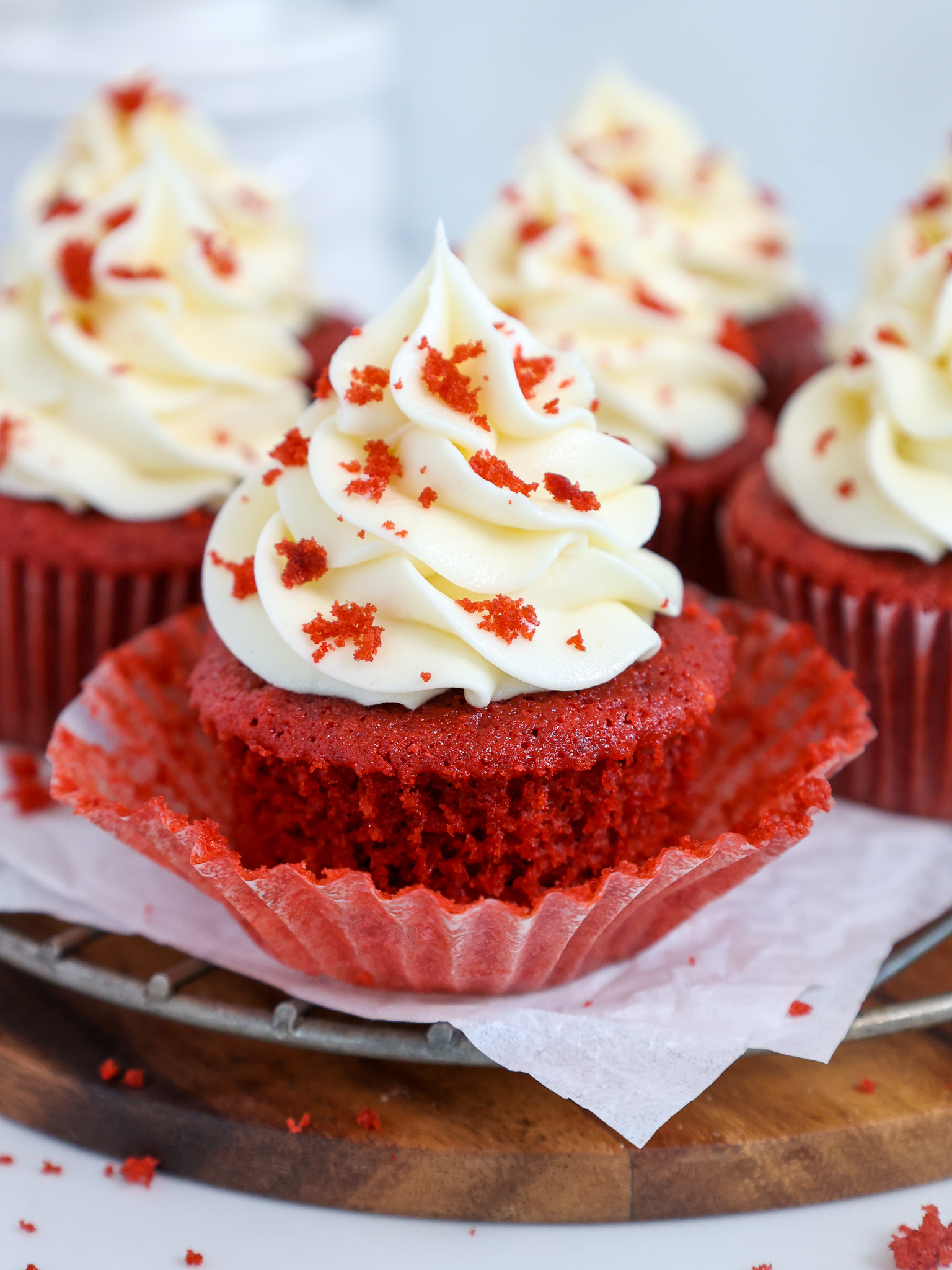 red velvet birthday cupcake