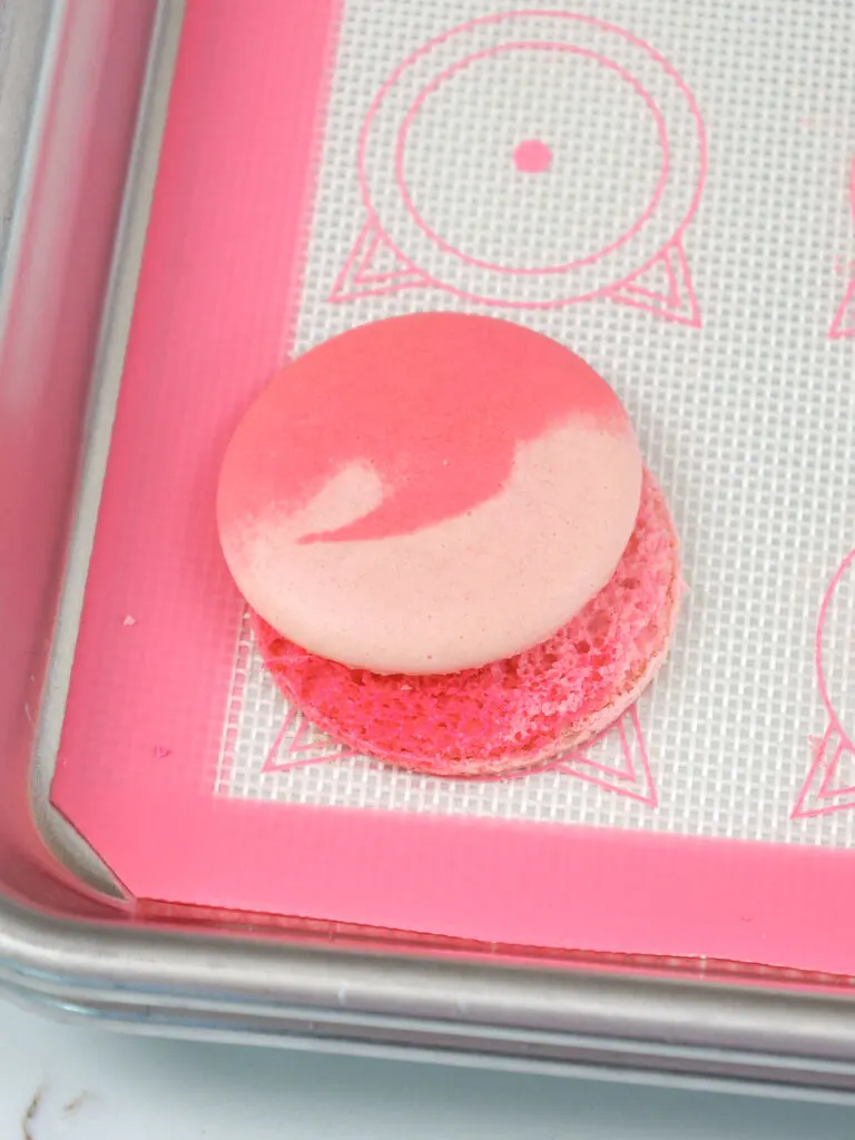image of a macaron shell that had the top rip off of the base